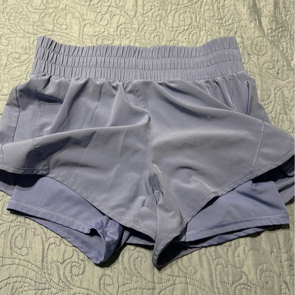 AVIA  Purple MOISTURE WICKING RUNNING SHORT Elastic Waist ZIP Pocket‎ Sz M(8-10)